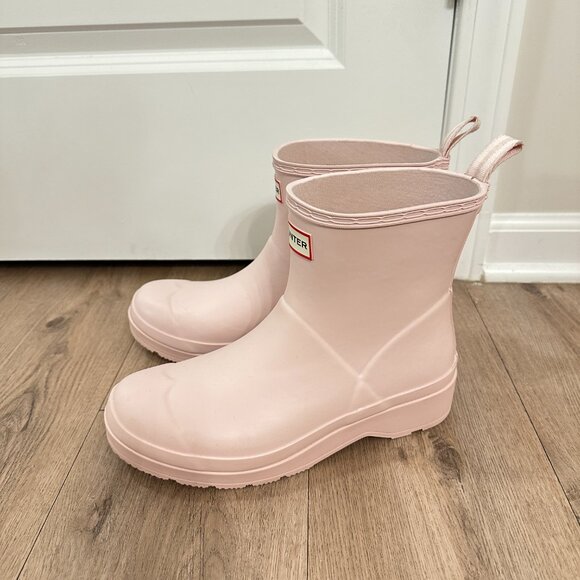 HUNTER Play Short Rain Boots in Light Natural Pink Size US 9 - Picture 5 of 7